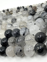 Black Rutilated Quartz Bead 