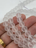 Frosted White Glass Beads