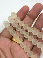 Frosted Light Gold Glass Beads