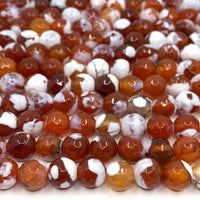 Faceted Round Red Fire Agate | Fashion Jewellery Outlet | Fashion Jewellery Outlet