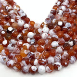 Faceted Round Red Fire Agate | Fashion Jewellery Outlet | Fashion Jewellery Outlet