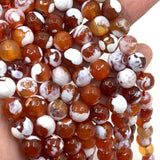 Faceted Round Red Fire Agate | Fashion Jewellery Outlet | Fashion Jewellery Outlet