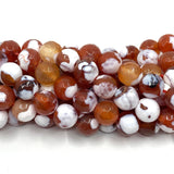 Faceted Round Red Fire Agate | Fashion Jewellery Outlet | Fashion Jewellery Outlet