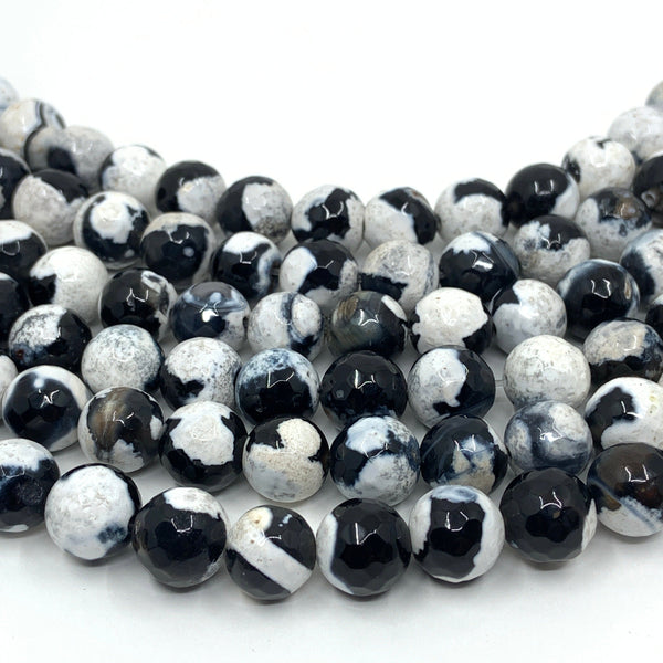 Faceted Round Black Fire Agate | Fashion Jewellery Outlet | Fashion Jewellery Outlet
