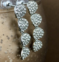 CZ 4 Round Tier CZ Stones Earrings, Silver | Fashion Jewellery Outlet | Fashion Jewellery Outlet