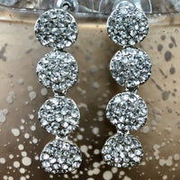 CZ 4 Round Tier CZ Stones Earrings, Silver | Fashion Jewellery Outlet | Fashion Jewellery Outlet