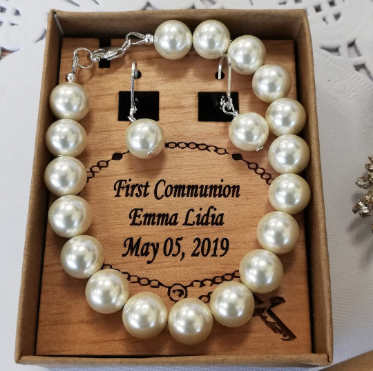 Swarovski pearl earring and necklace set deals