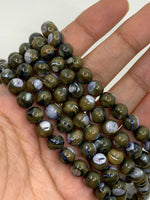 Olive Green Mother of Pearl Beads