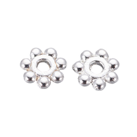 6mm Alloy Silver Plated Daisy Spacers | Fashion Jewellery Outlet | Fashion Jewellery Outlet