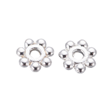 6mm Alloy Silver Plated Daisy Spacers | Fashion Jewellery Outlet | Fashion Jewellery Outlet