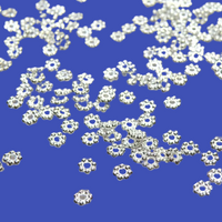 6mm Alloy Silver Plated Daisy Spacers | Fashion Jewellery Outlet | Fashion Jewellery Outlet