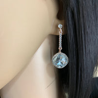 Crystal Diamond shape Earrings, Rose Gold | Fashion Jewellery Outlet | Fashion Jewellery Outlet