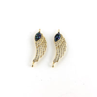 Angel Wing CZ Pave Connector, Gold | Fashion Jewellery Outlet | Fashion Jewellery Outlet