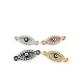 Evil Eye CZ Pave Connector, Silver | Fashion Jewellery Outlet | Fashion Jewellery Outlet