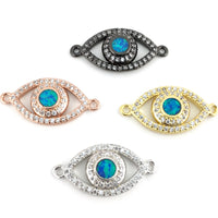 Open Evil Eye CZ Pave Connector Rose Gold | Fashion Jewellery Outlet | Fashion Jewellery Outlet