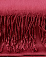 Pashmina Scarf with Fringe, Burgundy | Fashion Jewellery Outlet | Fashion Jewellery Outlet