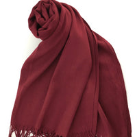 Pashmina Scarf with Fringe, Burgundy | Fashion Jewellery Outlet | Fashion Jewellery Outlet