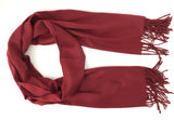 Pashmina Scarf with Fringe, Burgundy | Fashion Jewellery Outlet | Fashion Jewellery Outlet