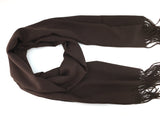 Chocolate Browb Pashmina Scarf with Fringe | Fashion Jewellery Outlet | Fashion Jewellery Outlet