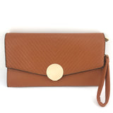 Tan Faux Leather Clutch | Fashion Jewellery Outlet | Fashion Jewellery Outlet