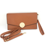 Tan Faux Leather Clutch | Fashion Jewellery Outlet | Fashion Jewellery Outlet