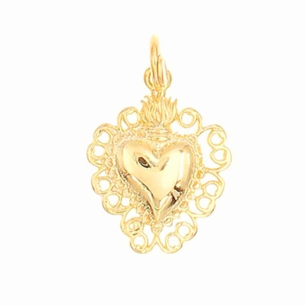 Sacred Heart Made In Italy Vermeil Gold | Fashion Jewellery Outlet | Fashion Jewellery Outlet