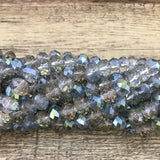 12mm Faceted Rondelle Half Coated Glass Bead| Fashion Jewellery Outlet | Fashion Jewellery Outlet