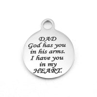 Dad God has you in his arm Custom Charm | Fashion Jewellery Outlet | Fashion Jewellery Outlet