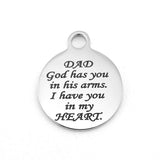 Dad God has you in his arm Custom Charm | Fashion Jewellery Outlet | Fashion Jewellery Outlet