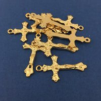 Alloy Crucifix Light Gold Cross Charm | Fashion Jewellery Outlet | Fashion Jewellery Outlet