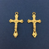 Alloy Crucifix Light Gold Cross Charm | Fashion Jewellery Outlet | Fashion Jewellery Outlet