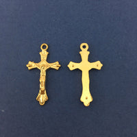 Alloy Crucifix Light Gold Cross Charm | Fashion Jewellery Outlet | Fashion Jewellery Outlet