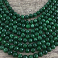 8mm Milky Dark Green Jade Bead | Fashion Jewellery Outlet | Fashion Jewellery Outlet