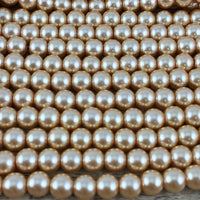 8mm Faux Light Gold Glass Pearl | Fashion Jewellery Outlet | Fashion Jewellery Outlet