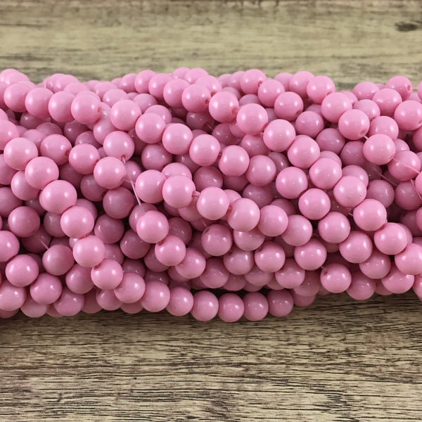 6mm Faux Pink Glass Pearl | Fashion Jewellery Outlet | Fashion Jewellery Outlet