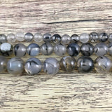 8mm Black Dragon Agate Bead | Fashion Jewellery Outlet | Fashion Jewellery Outlet