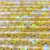 8mm Matte Yellow Mystic Aura Bead | Fashion Jewellery Outlet | Fashion Jewellery Outlet