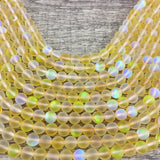 8mm Matte Yellow Mystic Aura Bead | Fashion Jewellery Outlet | Fashion Jewellery Outlet