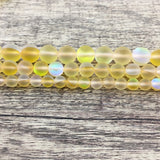 8mm Matte Yellow Mystic Aura Bead | Fashion Jewellery Outlet | Fashion Jewellery Outlet