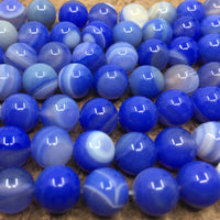 10mm Blue & White Agate Beads | Fashion Jewellery Outlet | Fashion Jewellery Outlet