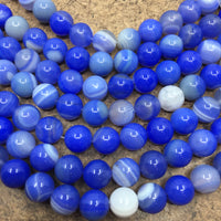 10mm Blue & White Agate Beads | Fashion Jewellery Outlet | Fashion Jewellery Outlet