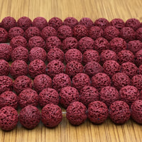 12mm Burgundy Lava Bead | Fashion Jewellery Outlet | Fashion Jewellery Outlet