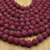 12mm Burgundy Lava Bead | Fashion Jewellery Outlet | Fashion Jewellery Outlet