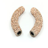 Rose Gold Shamballa Tube Beads | Fashion Jewellery Outlet | Fashion Jewellery Outlet