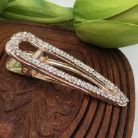 Rose Gold Crystal Rhinestone Stud Hair Clip | Fashion Jewellery Outlet | Fashion Jewellery Outlet