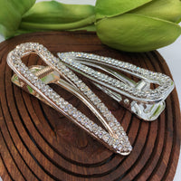 Rose Gold Crystal Rhinestone Stud Hair Clip | Fashion Jewellery Outlet | Fashion Jewellery Outlet