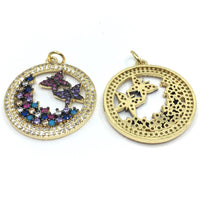 Gold Butterfly Charms CZ Pave Charms | Fashion Jewellery Outlet | Fashion Jewellery Outlet