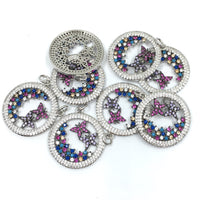 Silver Butterfly Charms CZ Pave Charms | Fashion Jewellery Outlet | Fashion Jewellery Outlet