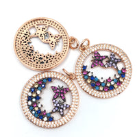 Rose Gold Butterfly Charms CZ Pave Charms | Fashion Jewellery Outlet | Fashion Jewellery Outlet