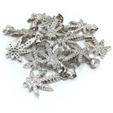 Silver Cannabis Leaf Charm CZ Pave Charm | Fashion Jewellery Outlet | Fashion Jewellery Outlet